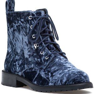NWOB Rebecca Minkoff Gerry Moon Crush Velvet Ankle Combat Boots